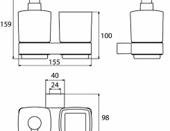 Emco loft Ποτηροθήκη και dispenser Black