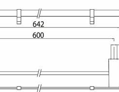 Emco loft Διπλή πετσετοκρεμάστρα με άγγιστρα 842mm