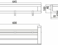 Emco loft Τριπλή πετσετοκρεμάστρα με άγγιστρα 600mm