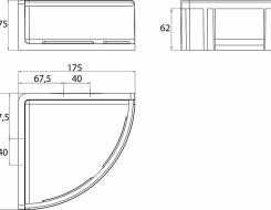 Emco Γωνιακή σπογγοθήκη/ράφι Chrome/White