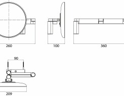 Emco evo LED μεγενθυντικός καθρέπτης καλλωπισμού x3