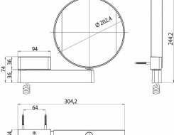 Emco prime LED μεγενθυντικός καθρέπτης καλλωπισμού x3 και x7  με σπιράλ καλώδιο