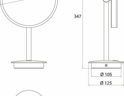 Emco pure LED Μεγενθυντικός καθρέπτης καλλωπισμού x3, επιτραπέζιος, Ø 203mm