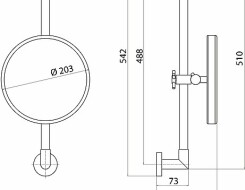 Emco pure LED Μεγενθυντικός καθρέπτης καλλωπισμού x3, με δυνατότητα ρύθμισης ύψους και σπιράλ καλώδιο, Ø 203mm