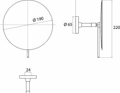 Emco pure Μεγενθυντικός καθρέπτης καλλωπισμού x3 Ø 190mm