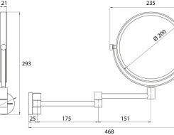 Emco pure Μεγενθυντικός καθρέπτης καλλωπισμού x3, Ø 200mm