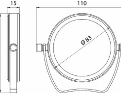 Emco pure Μεγενθυντικός καθρέπτης ταξιδιού x5, Ø 83 mm