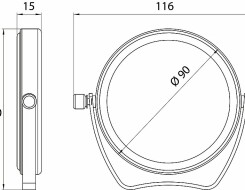 Emco pure Μεγενθυντικός καθρέπτης ταξιδιού x3, Ø 90mm