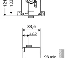 Concealed urinal flush valve COMPACT II