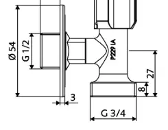 Γωνιακός Διακόπτης Schell 1/2 - 3/4 space saving