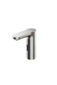Schell CELIS E² Electronic wash basin tap only cold water Mains operation Brushed Silver (transformer plug).