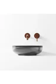 Steinberg 100 Wall-mounted single-lever washbasin mixer Brushed Copper