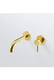 Steinberg 100 Wall-mounted single-lever washbasin mixer Brushed Gold
