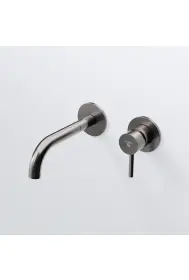 Steinberg 100 Wall-mounted single-lever washbasin mixer Brushed Gun Metal