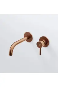 Steinberg 100 Wall-mounted single-lever washbasin mixer Brushed Copper