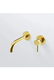 Steinberg 100 Wall-mounted single-lever washbasin mixer Brushed Gold