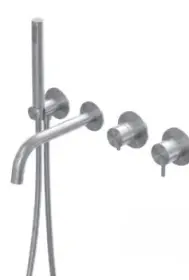 AMA RHEA Built-in mixer for bathtub in stainless steel