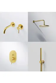 Complete shower and basin system ST 100 Brushed Gold