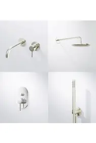 Complete shower and basin system ST 100 Brushed Nickel