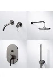 Complete shower and basin system ST 100 Gun Metal Brushed