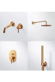 Complete shower and basin system ST 100 Rose Gold