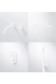 Complete shower and basin system ST 100 White Matt
