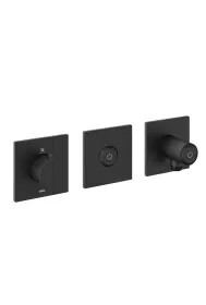 KWC Trim kit, with safety device DIN EN 1717 Thermostatic mixer Tub Black Matt