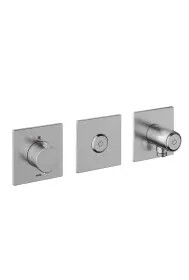 KWC Trim kit, with safety device DIN EN 1717 Thermostatic mixer Tub Brushed Steel