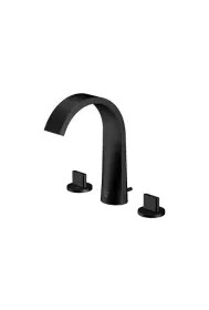 Steinberg 280 3-hole basin mixer Black Matt