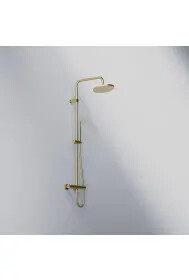 Steinberg Series 340 shower set complete with thermostatic fitting Brushed Gold
