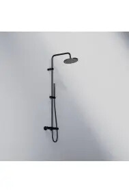 Steinberg Series 340 shower set complete with thermostatic fitting Matt Black